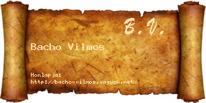 Bacho Vilmos névjegykártya